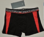 Men's boxer briefs, solid with logo, contrast panels on two sides, made of cotton with spandex